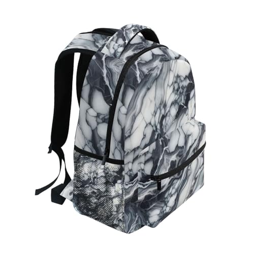School Bag for Girls, Travel Back Pack, Kids Back to School Supplies, Ideal for Ages 6–14, Marble Texture2