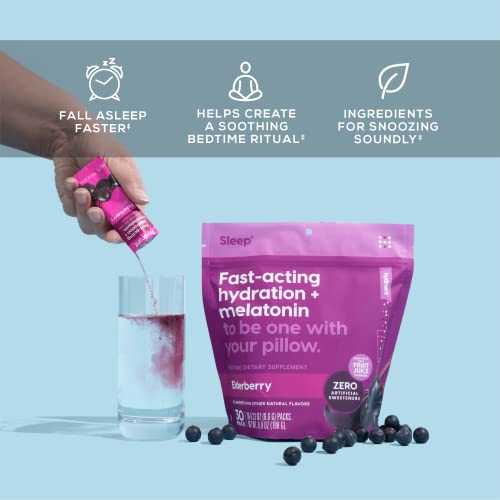 Hydrant Sleep Hydration Powder – Rest And Recovery Drink Mix – Fast-Acting Blend Of Melatonin, L-Theanine, Gaba, Magnesium & Chamomile – Elderberry Electrolyte Powder (Elderberry, 30 Pack) #TOP4