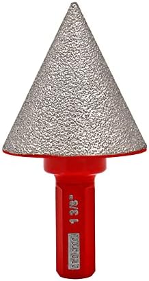 DT-DIATOOL Diamond Beveling Chamfer Bit 35mm with Hex Shank for Enlarging Trimming Shaping Existing Holes of Granite Marble Porcelain Tiles