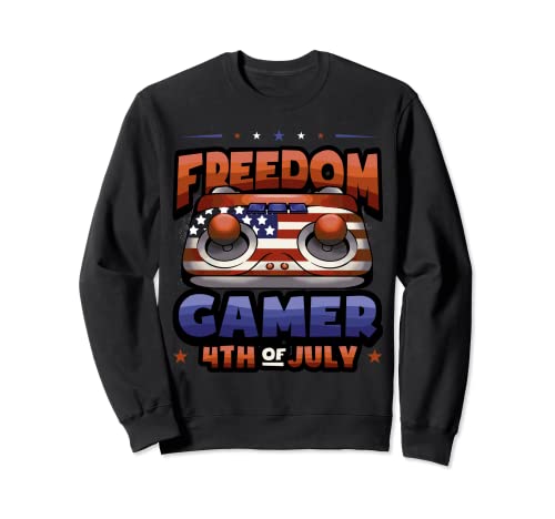 4 juillet Patriotic Freedom Gamer Controller America Sweatshirt