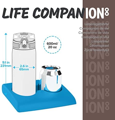 Ion8 Leak Proof Slim Water Bottle, Stainless Steel, Daisies, 600ml (20oz)