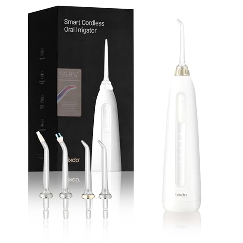 P50 Water Dental Flosser, Portable Cordless Oral Irrigator Rechargeable Travel Irrigation Cleaner IPX7 Waterproof Electric Waterflosser Flossing Machine for Teeth Cleaning