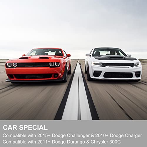 Jimen for Dodge Challenger 2015+, for Dodge Charger 2010+, for Dodge Durango 2011+, Headlight Switch Button Trim Cover (Red) by Jimen - Image 2