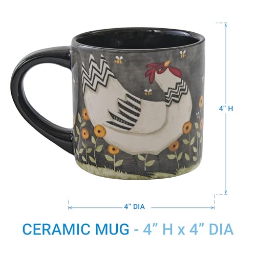 Juego de 4 tazas My Little White Hen Park Designs gris miniatura 4