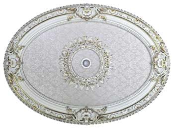 Imperial Pearl Oval Ceiling Medallion, 43 inches, Decorative Architectural Accent, White