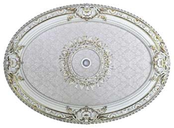 Imperial Pearl Oval Ceiling Medallion, 43 inches, Decorative Architectural Accent,