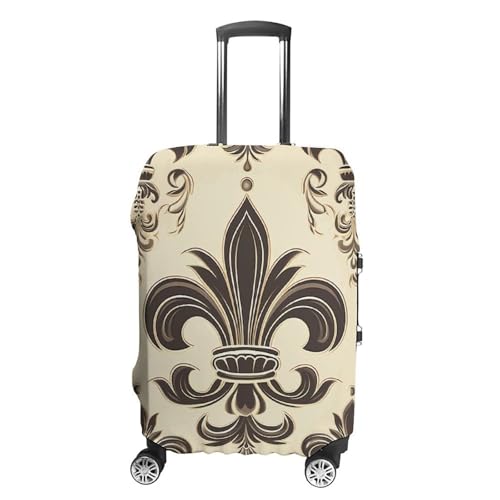 Fleur-de-Lis And Coat Arms Knight Luggage Cover, Washable Elastic Suitcase Cover Protector Fit 18-32 Inch Luggage