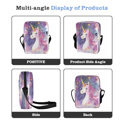 Crossbody Bag Cute Unicorn Messenger Bag for Women Men Purse Shoulder Bag Satchel Bag with Adjustable Strap 214B92384