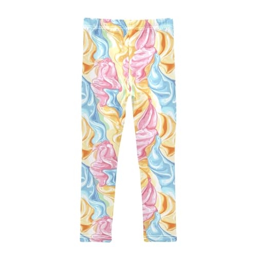 Ice Cream Colored Food Girls Casual Leggings for Kids Printed Long Pant Bottoms Stretch and Soft2