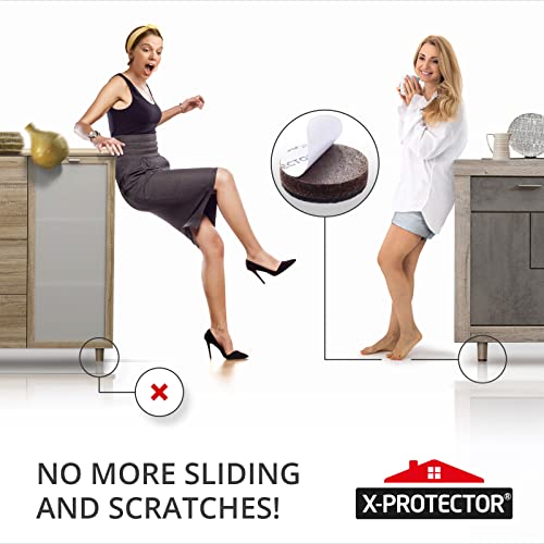 X-Protector Non Slip Furniture Pads – 8 Pcs Premium Furniture Grippers 2"! Best Selfadhesive Rubber Feet Furniture Feet – Ideal Non Skid Furniture Pad Floor Protectors – Keep Furniture In Place! #TOP5