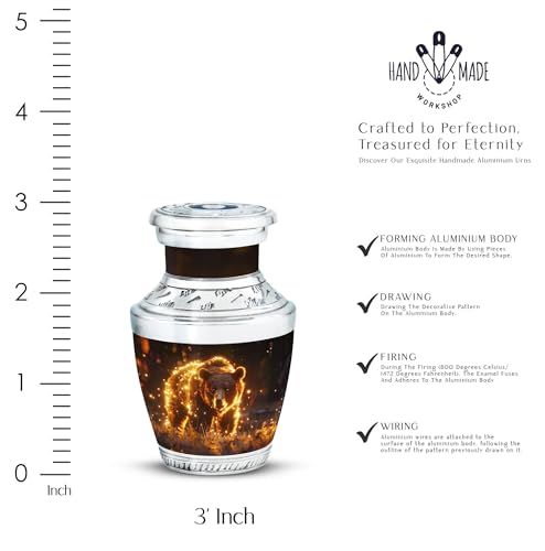 Image of Bear Urn - Cremation Keepsakes for Ashes - Cremation Urns for Adult Ashes Men - Cremains Containers - Cremation Urns for Human Ashes Adult Male (3 inch Pack of 4)