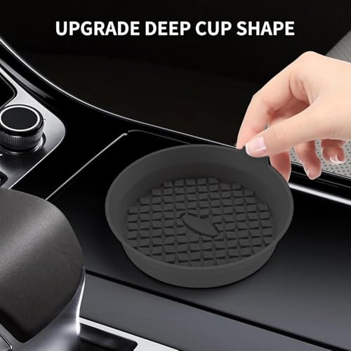 Juego de 4 posavasos universales para auto en silicona negra miniatura 4