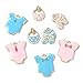 KitBeads 40Pcs 8 Styles Pink Blue Baby Charms Enamel Newborn Clothes Suit Charms Baby Sock Shoes Charms for Jewelry Making Bracelets Necklaces Crafts