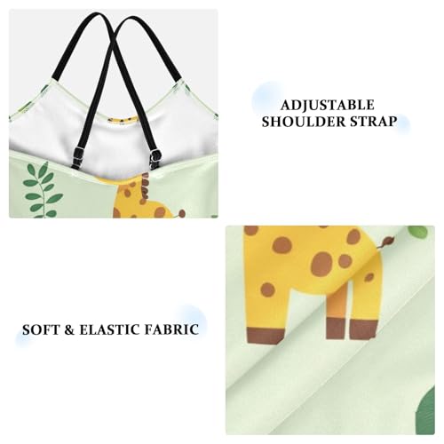 Bolaz Girls Swimsuits One-Piece Bathing Suits Multicolor Kids Sport Summer Beach Swimwear for 3-10 Years Old-Giraffe Pattern3