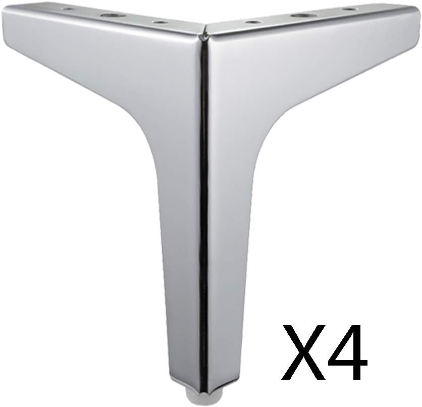KKYY Furniture Legs-Height Straight Metal Chrome Sofa Legs Replacement Parts, Suitable for Sofa Legs, Footstools, Chairs,Set of 4