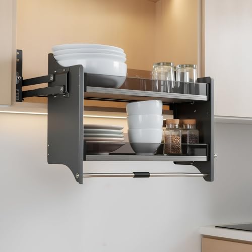 Plantex Bottle 2-tier Lift Down Storage Rack Front View