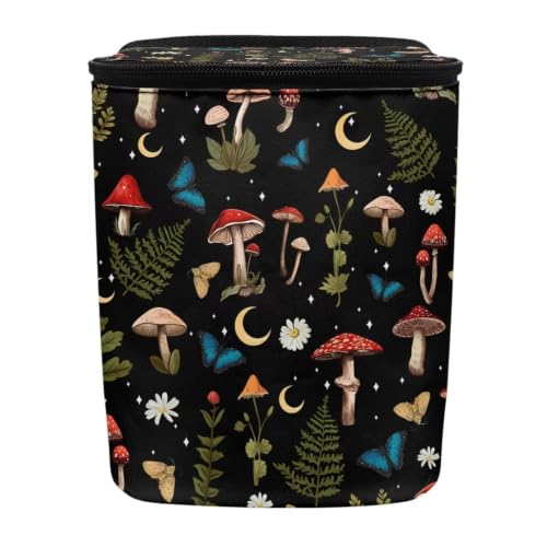 Image of Hanging Garbage Bin Mushroom Butterfly Floral Cute Car Accessories Multipurpose Trash Bin Decoration Car Interior for Women Men