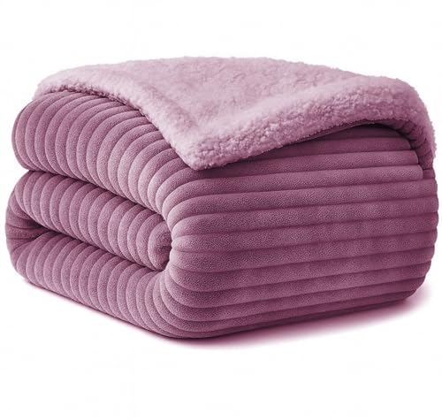 Image of VAS COLLECTIONS Ultra Soft Baby Blanket | Flannel + Sherpa | 2-Layer All-Season AC Sheet for Newborns (0-24 M) - Lavender