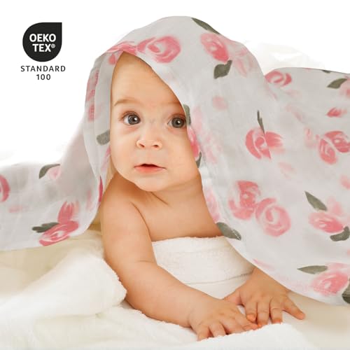 Image of Muslin Baby Burp Cloths, Large 27 x 27 Inches Burping Cloths for Newborn Girls Boys, 6 Pack Baby Burp Rags Towel and Washcloths for Infant (Gentle Colors)