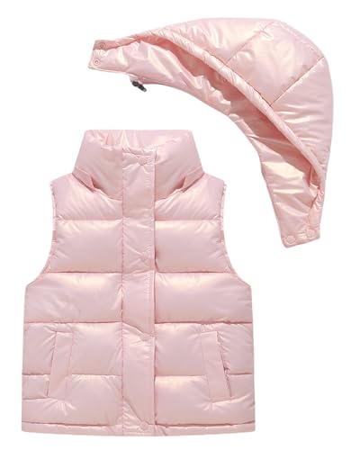 Happy Cherry Boys Girls Puffer Vest Winter Hooded Warm Lightweight Sleeveless Snow Vest Jacket Padded Waistcoat