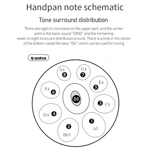 Handpan tambor 9 notas azul para música y meditación miniatura 6