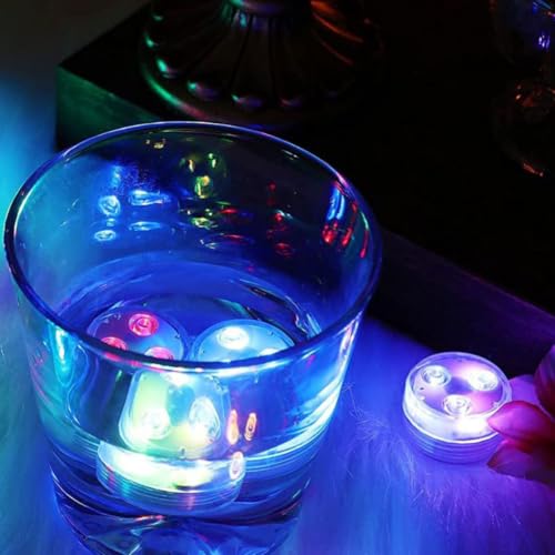 Luces sumergibles LED impermeables RGB con control remoto para estanques y jarrones, paquete de 8 6