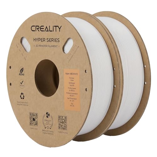 Image of Creality ABS Filament 1.75mm 1KG, High-Speed 3D Printer ABS Filament Up to 350mm /s, High Impact Resistance, Odorless Non-Toxic and Without Stringing or Clogging, Fit Most FDM 3D Printers, White*2