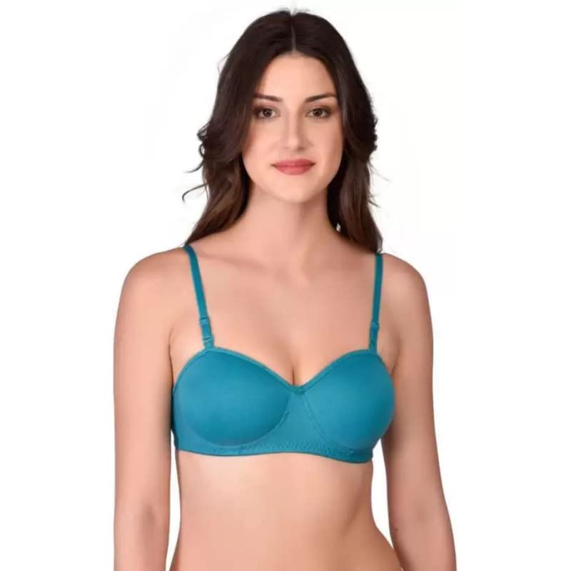 Image of Women's Cotton Lightly Padded Non-Wired T-Shirt Bra Pack of 2 (Reg HC-P2 Multicolor 30)