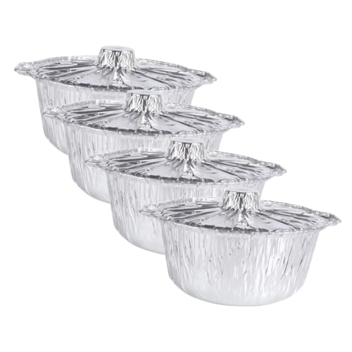CIYODO Para 4 Bandejas De Aluminio 3000ml Desechables Para Barbacoa y Camping
