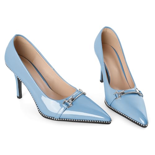 Image of Women's High Heel Pumps Stiletto Heel Pumps for Women Pointed Toe Heels Elegant Classic 3.5 Inch Beaded Pumps