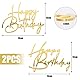 BETESSIN 2Pcs Happy Birthday Tortendeko Gold Acryl Kuchen Deko Cake Topper Geburtstag Kuchen Dekoration Spiegel Kuchenaufsatz Zubehör Stil B