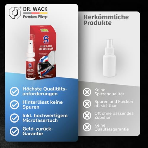 DR. WACK - S100 Visier- & Helmreiniger 100 ml inkl. Mikrofasertuch - Reiniger für Motorradhelm - Kratzfreie Reinigung für unterwegs - Für… – Ansicht 5