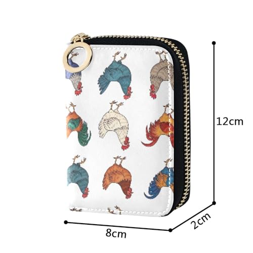 Chickens Rooster Hen Print Womens Wallets Leather RFID Blocking Credit Card Wallets Small Coin Purse Wallet with Zipper3