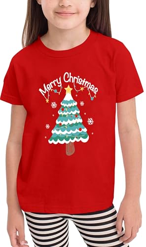 Image of Christmas Tree Shirt for Toddler Boys Girls Merry Christmas T-Shirts Short Sleeve Holiday Tee Xmas Gift Tops