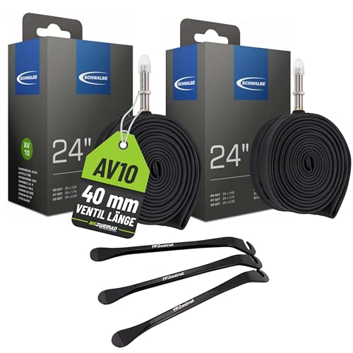 2er Set Schwalbe Fahrrad Schlauch AV10 40mm für 24 Zoll (40/62-507)...