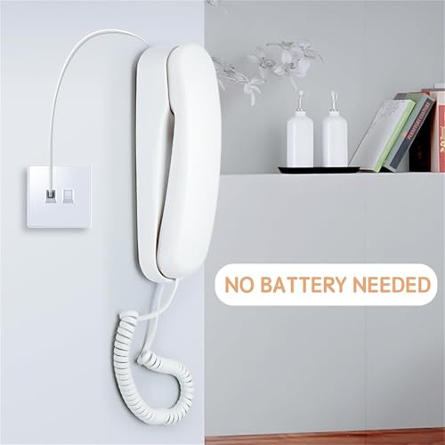 Corded House Phones Landline, Wall Mountable Or Desk Landline Telephone, Dial Pad on Base unit Home Phone, Landline Phones Last Number Redial, Pause, Flash for Office, Hotel, Home, Bathroom -White - Image 4