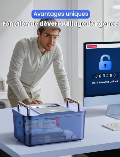 Vaydeer Boîte de verrouillage temporisée avec deux poignées en métal - Boîte de rangement verrouillable pour la mise au point et la maîtrise de soi - Noir – vue 6