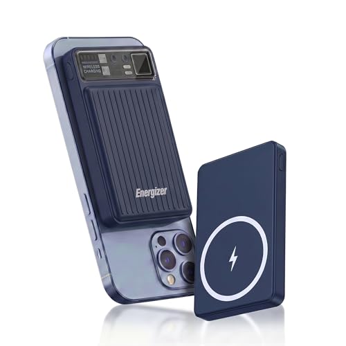 Image of Energizer 22.5W Fast Charging Wireless Power Bank 10000mAh, 15W Qi Wireless, USB-C PD + QC Output, Compact Portable Charger for iPhone, Samsung, Android | Travel Friendly | 1 Yr Warranty | Blue