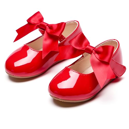 Image of PHIRAMIN Tollder Girl Dress Shoes - Little Girl Ballet Flats for Wedding Party