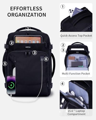 ECOHUB 17" Small Travel Backpack, United Airlines Personal Item Bag 17x10x9 の商品画像 3