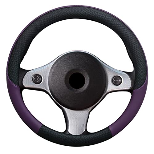 Nonuink Moyeu de Volant pour Alfa pour Romeo 159 147 156 166 pour Giulietta GT pour Mito Auto Accessoires Cuir Voiture Volant Couverture Anti-dérapant (Couleur : Purple) Cover