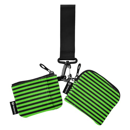 Green Black Strips Women's Coin Wallet Card Holder Large Capacity Wristlet Wallet Key Holder with Zipper Coin Pocket for Work Travel 2 Pcs para Meter tarjetas de credito