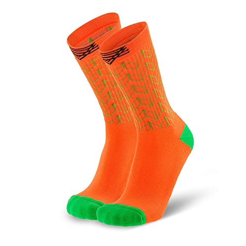 Splends Meias de ténis Kick Serve Orange para homem e mulher, ideais para sapatilhas desportivas, ténis, corrida, ciclismo de corrida, negócios e tempo livre, Laranja, 39-41