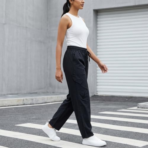 Image of Venzina Women's High Waist Straight Leg Pants, Lightweight Quick-Dry & ICY Cool Trousers for Business Casual, Office. Travel, Work, Elegant Comfort Everyday