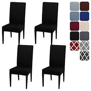 Aisprts Stuhlhussen 4er Set Stretch Stuhlhussen für Esszimmerstühle, Abnehmbarer Waschbarer Stühle Schutz Dekoration Stuhlbezug für Haus, Küche, Hotel, Restaurant, Bankett, Hochzeit, Party