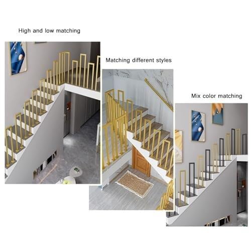 Rampe d'escalier dorée en métal U de 65cm design élégant et stable