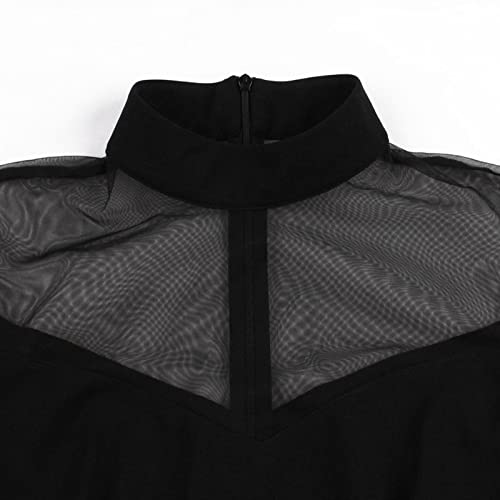 QIANKUN Gothic Avondfeestjurk Vintage Kleding Stand Kraag Mesh Elegante Halloween Lange Mouw Vrouwen Winter Swing Jurken - Image 7