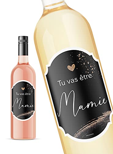 Jolie Coon - Etiqueta para botella de embarazo con texto en inglés "Tu Vas ser Mamie