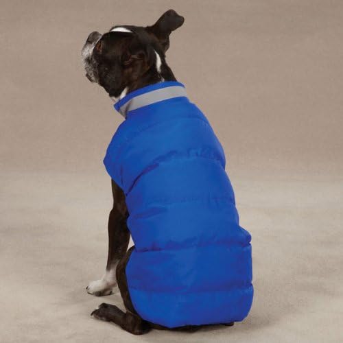 Casual Canine Polyester The North Paw Puffy Dog Vest, Small/Medium, Blue