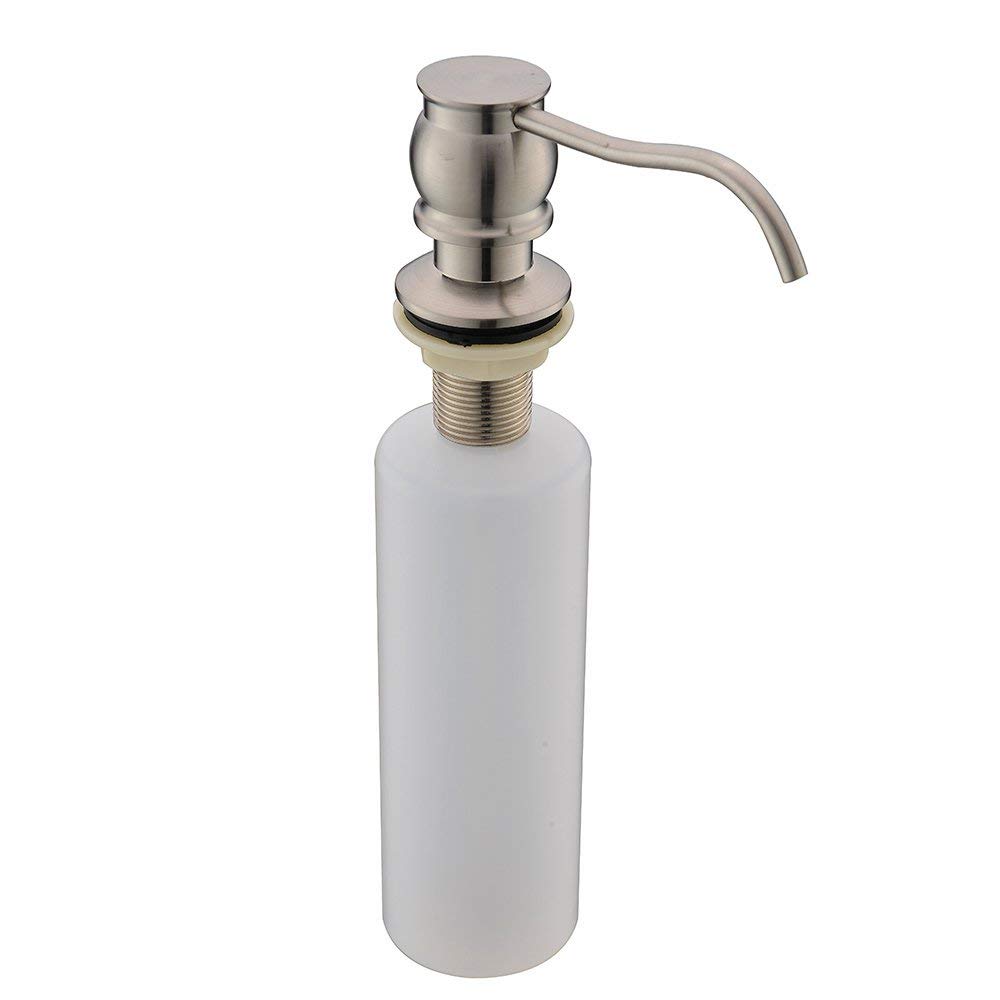 VCCUCINE Antique Country Deck Mount Brushed Nickel Kitchen Sink Granite Countertop Hand Pump Replacement Soap Dispenser, Stainless Steel Liquid Dish Dispenser